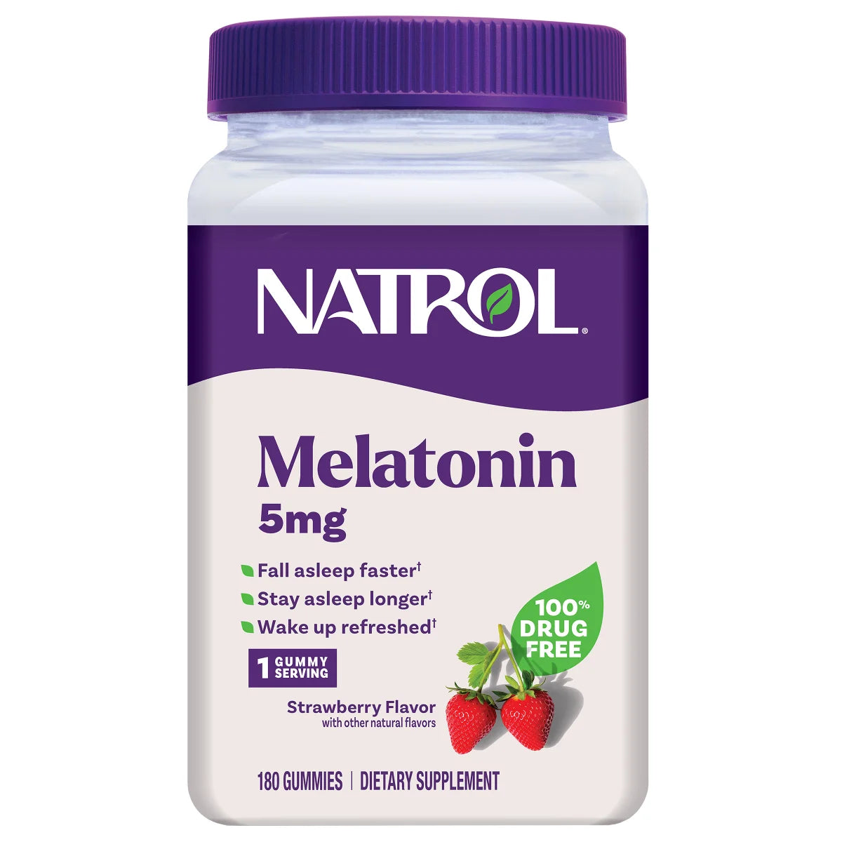 나트롤 멜라토닌 5mg 180구미 딸기맛젤리 _ Natrol Melatonin 5 mg., 180 Gummies