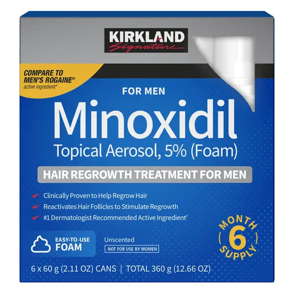커클랜드 탈모약 미녹시딜 5% 2.11oz 6개입_Kirkland Signature Hair Regrowth Treatment Minoxidil Foam for Men 2.11 oz 6-count