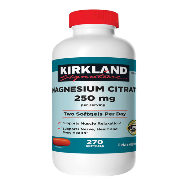 커클랜드 마그네슘 시트레이트 250mg 270정_Kirkland Signature Magnesium Citrate 250mg 270Softgels