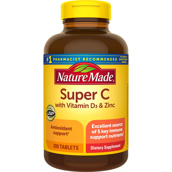 네이쳐메이드 슈퍼C 비타민C 비타민D3 아연 200정_Nature Made Super C with Vitamin D3 and Zinc