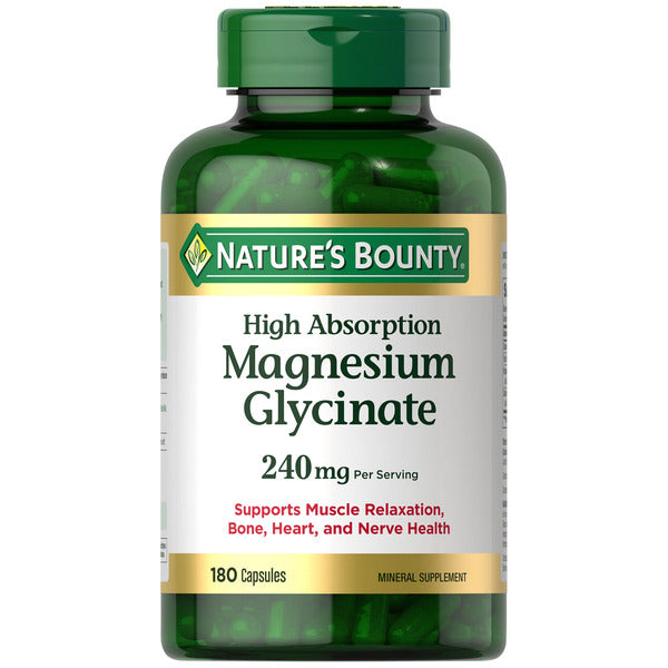 네이처스 바운티 마그네슘 글리시네이트 240mg 180캡슐_Nature’s Bounty Magnesium Glycinate 240 mg 180Capsules